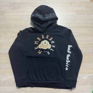 Bad Habits Members Only Black Hoodie Teddy Bear Embroidered EST 1975 Size L